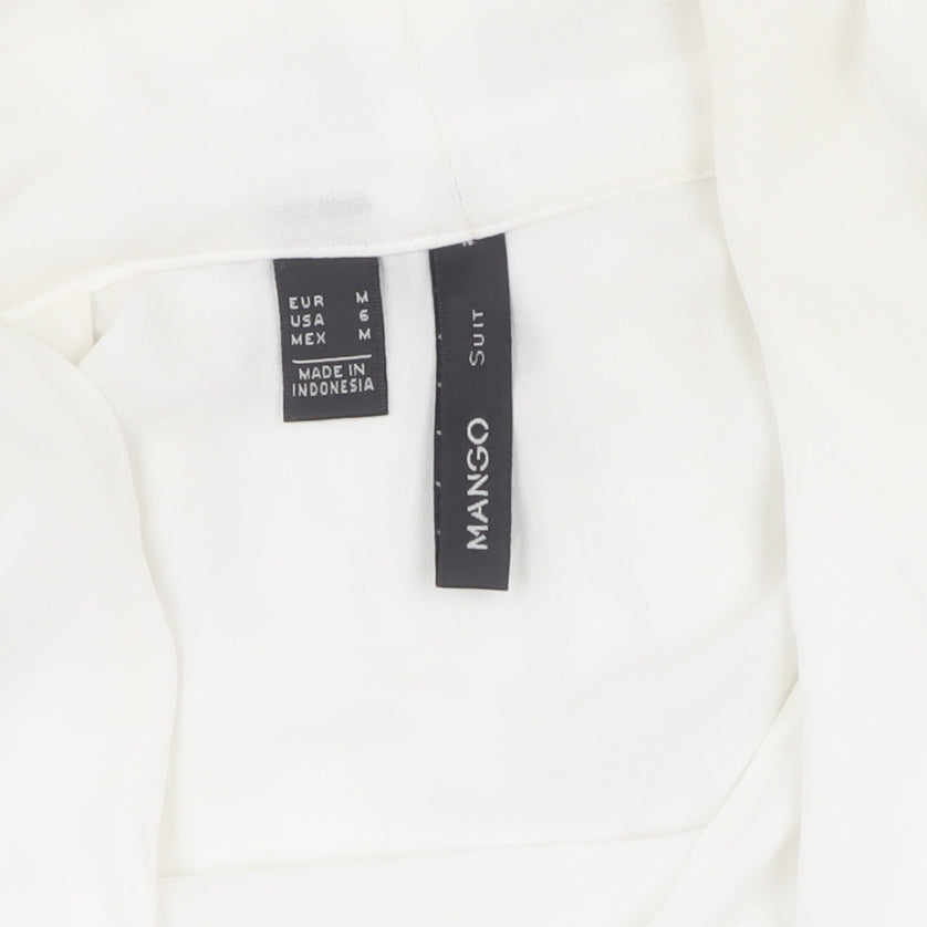 Mango Women's White Wrap Blouse, Size 12