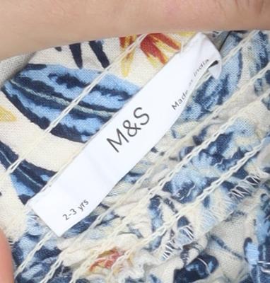Marks & Spencer Girls Multicoloured A-Line Dress, 2-3 Years
