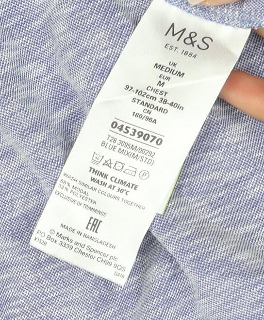 Marks & Spencer Men's Blue Medium Polo Shirt