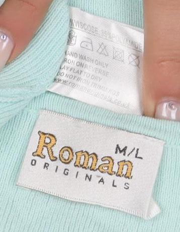 Roman Originals Womens Blue T-Shirt, M, Floral Embroidery