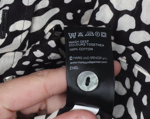 Marks & Spencer Women's Black Animal Print Button-Up