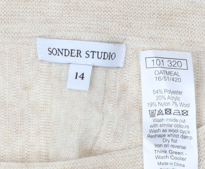 Sonder Studio Women's Beige Pullover Jumper Size 14