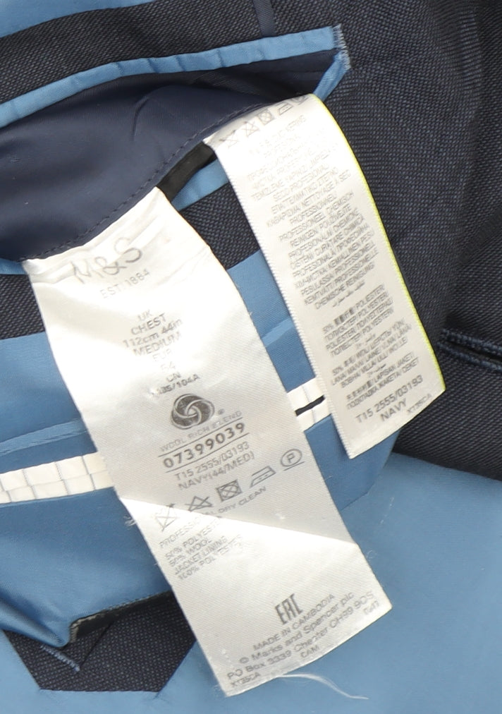 Marks & Spencer Men's Blue Jacket Blazer - 44R