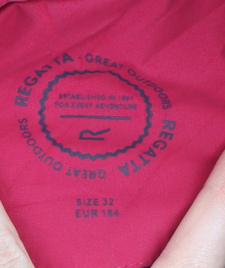 Regatta Women's Red Waterproof Mid-Length Rain Coat Size 4