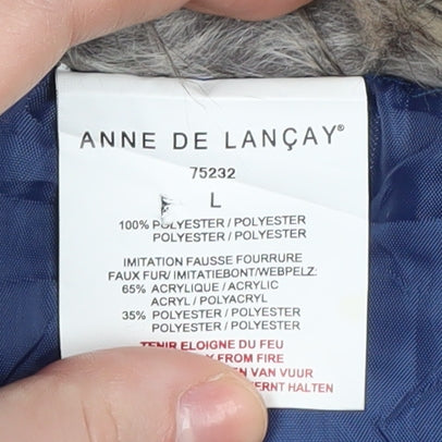 Anne De Lançay Blue Parka Women’s L Hooded Jacket