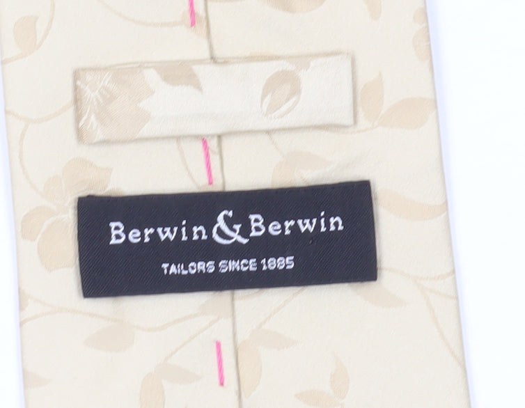 Berwin & Berwin Men's Beige Silk Floral Tie