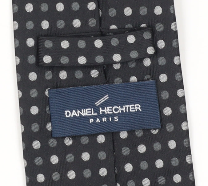 Daniel Hechter Men's Black Silk Polka Dot Tie