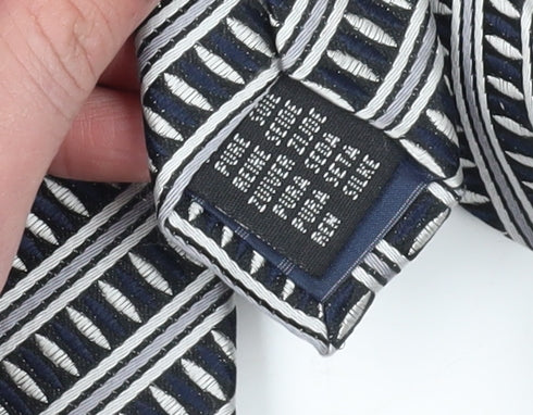 Daniel Hechter Men's Black & White Slim Tie