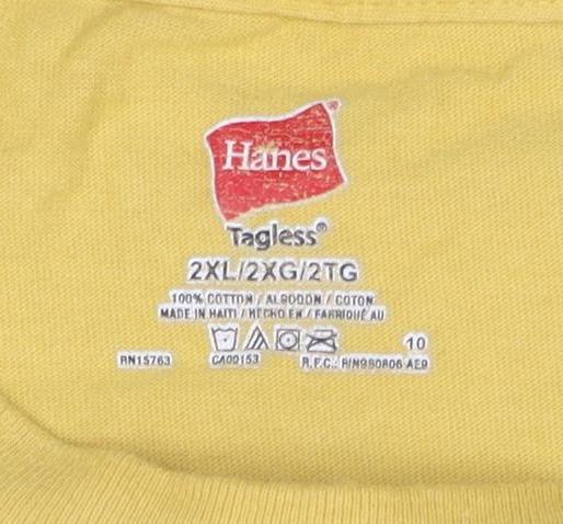 Hanes Men's Yellow 2XL Graphic T-Shirt