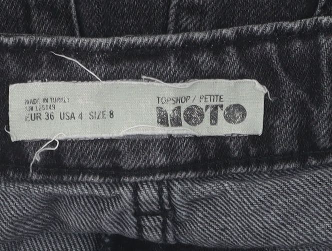 Topshop Women's Black Denim Skirt Size 8 Petites