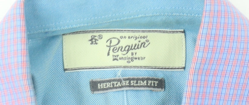 Original Penguin Men's Multicoloured Slim Fit Check Shirt 14.5