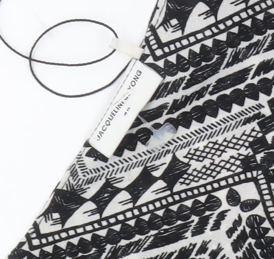 JACQUELINE DE YONG Women's Black Geometric Shift Dress L