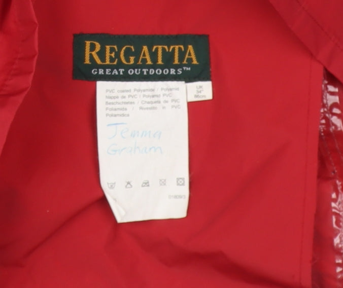 Regatta Unisex Red Rain Jacket, Size 34, Water Resistant