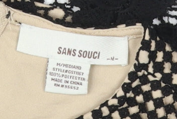 Sans Souci Women's Black Beige Cropped Top M