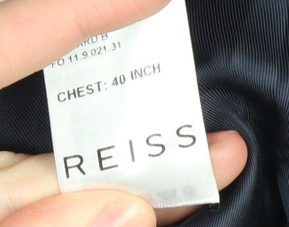 Reiss Men's Blue Check Blazer, Size 40, Classic Formal