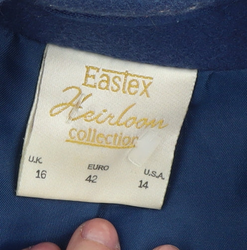 Eastex Women's Blue Wool Overcoat Size 16 Formal Classic
