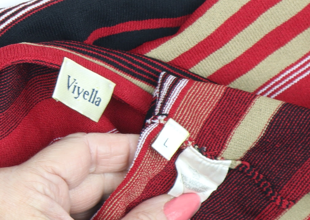 Viyella Women's Multicoloured Striped T-Shirt L