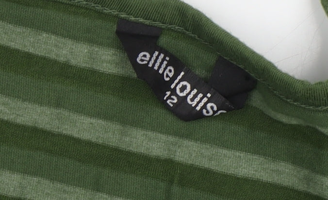 Ellie Louise Women's Green Striped Tunic, Size 12