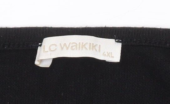 LC Waikiki Women's Black 4XL Animal Print Pullover