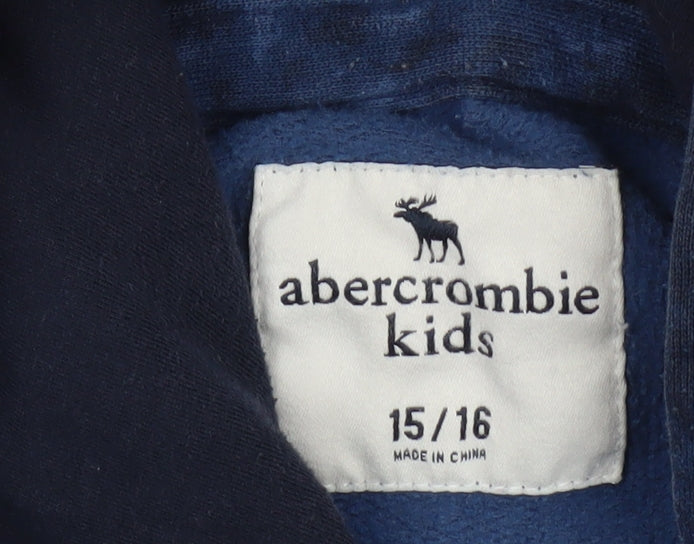 Abercrombie Teen Blue Pullover Hoodie - Logo Design