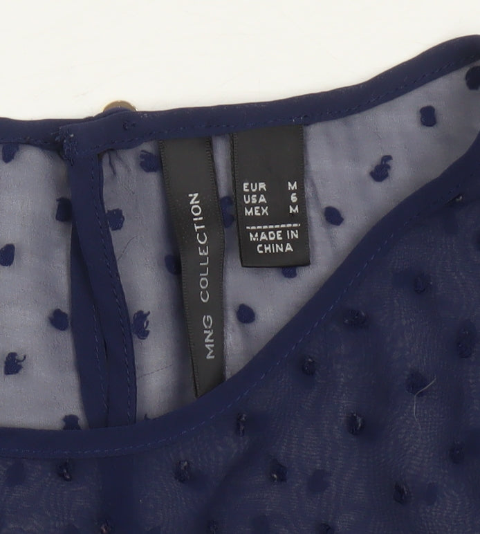 MNG Collection Women's Blue Tunic Blouse Size 12