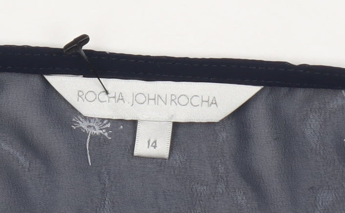 Rocha John Rocha Women's Blue Floral Blouse Size 14