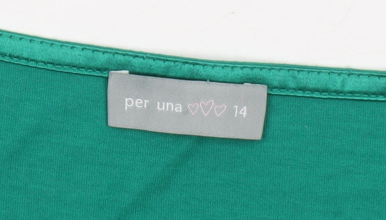 Marks & Spencer Women's Green Scoop Neck Top Size 14