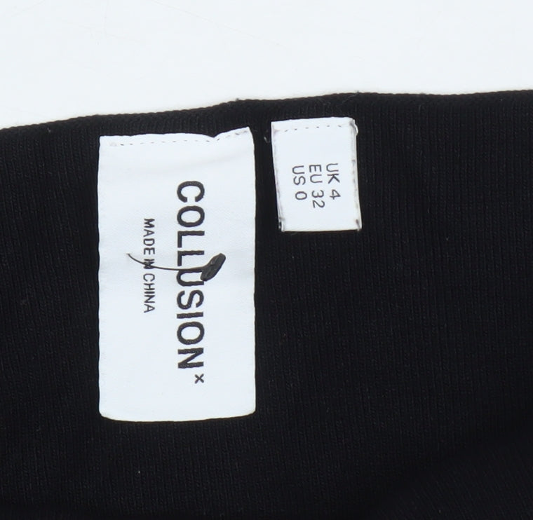 Collusion Women's Black Cropped Off Shoulder Top