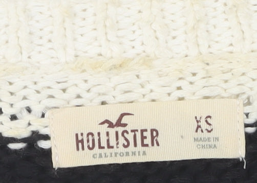 Hollister Women's Black Striped Pullover Jumper XS