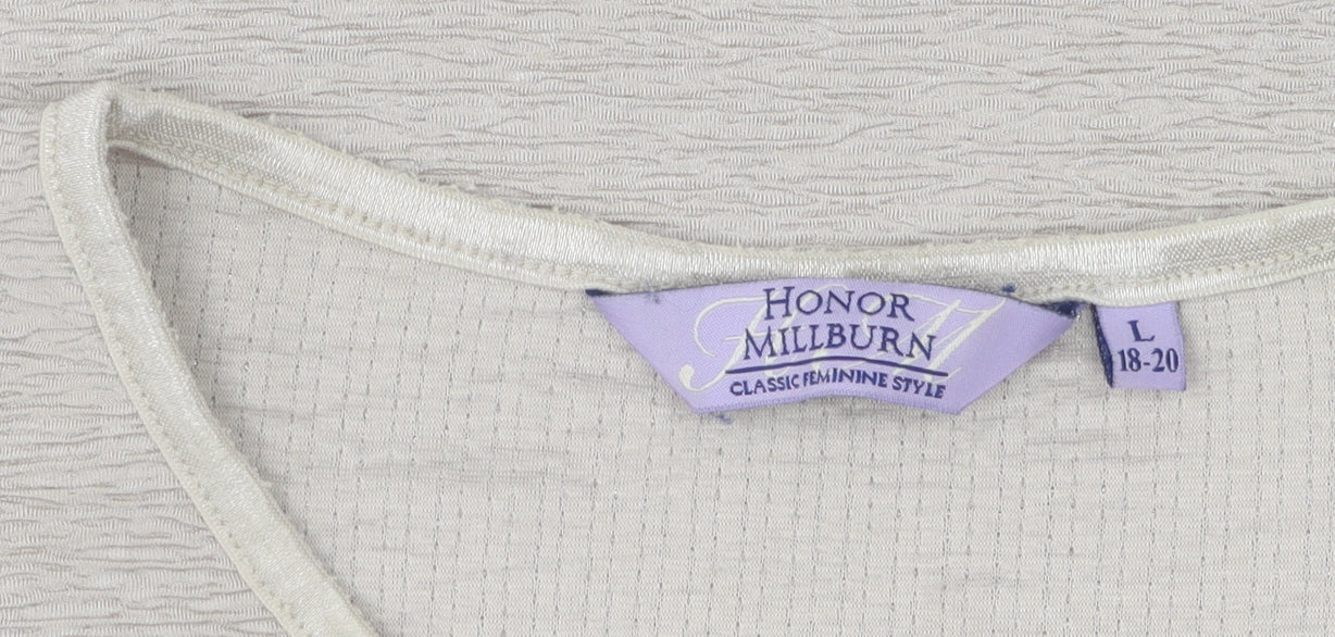 Honor Millburn Women's Beige Round Neck T-Shirt L