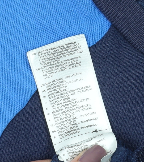 Adidas Boys Blue Sweatshirt 13-14Y Pullover Logo