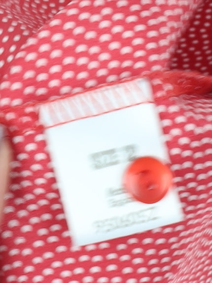 Viyella Women's Red Polka Dot Button-Up Shirt Size 14