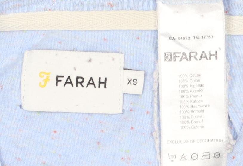 Farah Men's Blue XS Cotton Crew Neck T-Shirt