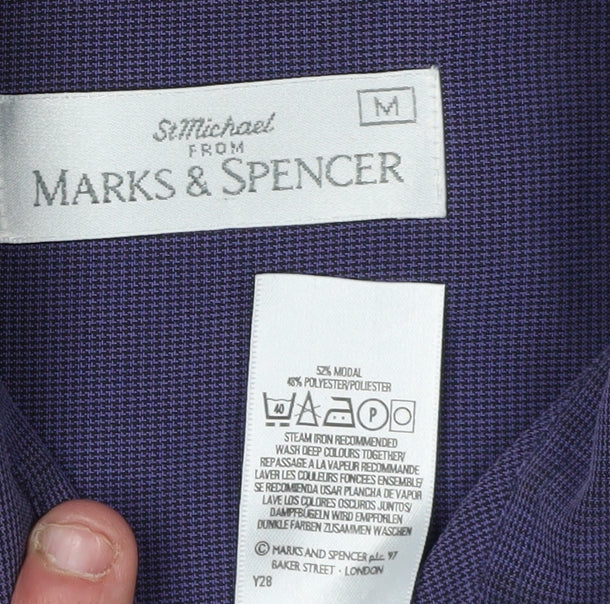 Marks & Spencer Men's Purple Long Sleeve Shirt