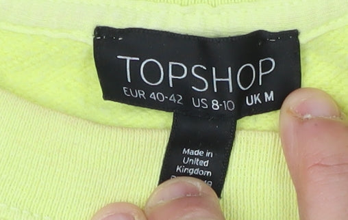 Topshop Women's Yellow M Pullover Sweatshirt
