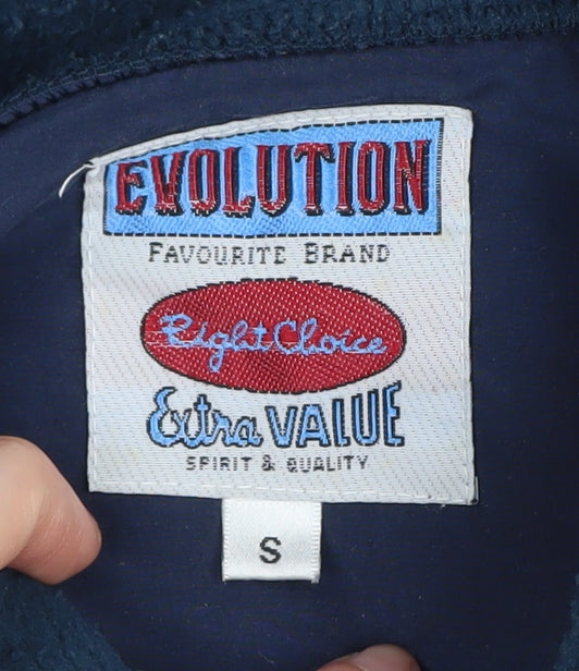 Evolution Men's Blue Hooded Fleece Jacket, Size S