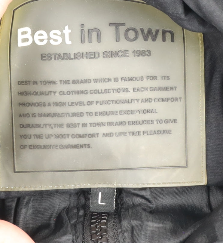 Best in Town Men's Black Regular Fit Jacket L