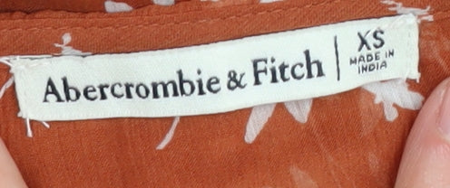Abercrombie & Fitch Women's Brown Floral Wrap Blouse XS