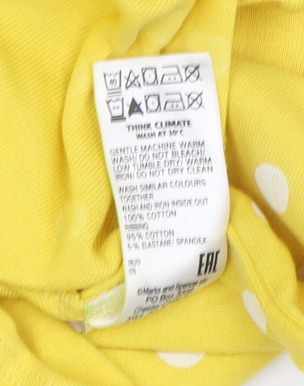 Marks & Spencer Women's Yellow Polka Dot T-Shirt