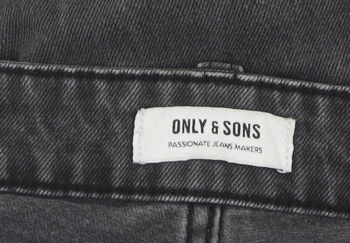 Only & Sons Men's Black Denim Jeans, Size 36