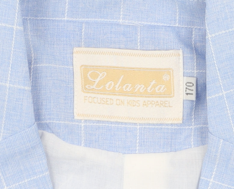 Lolanta Women's Blue Check Blazer, Size 14, 2-Button