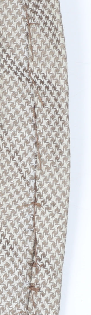 Ben Sherman Men's Beige Houndstooth Silk Tie