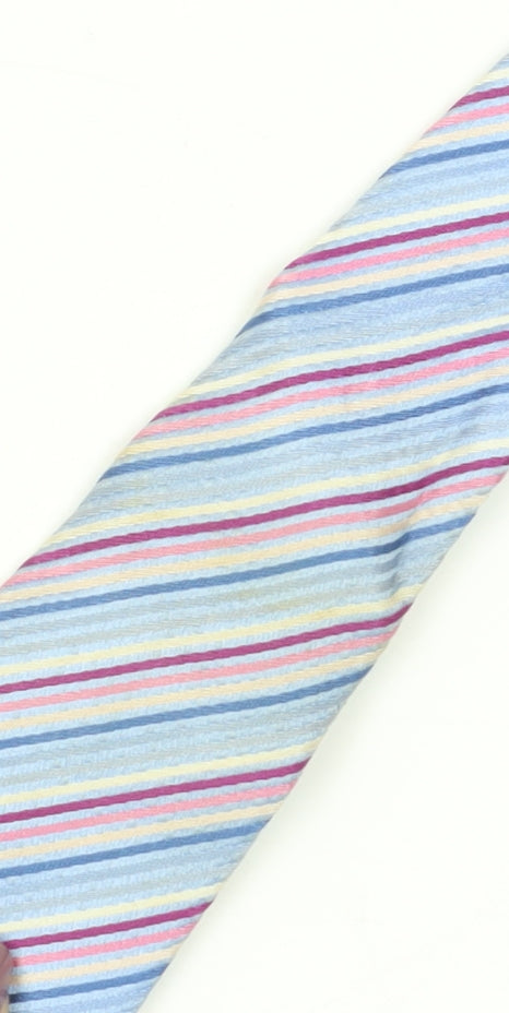 Dehavilland Men's Blue Striped Silk Tie