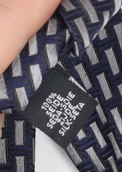 Daniel Hechter Men's Black Geometric Silk Designer Tie