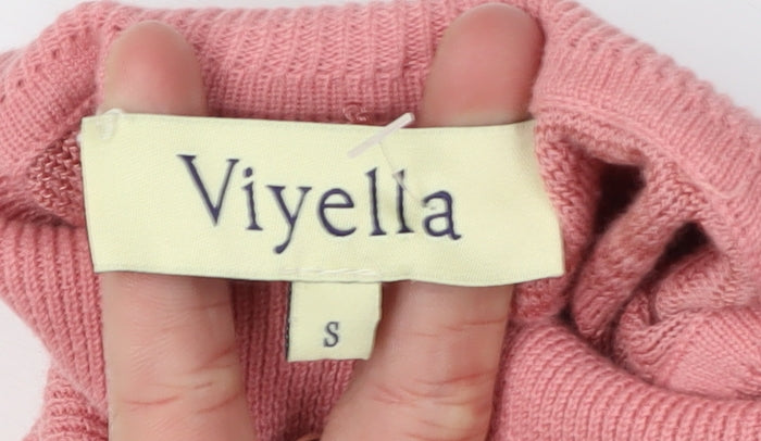 Viyella Women's Pink Roll Neck Jumper Size S