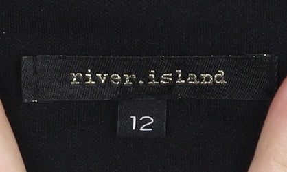 River Island Black Bodycon Dress Women Size 12