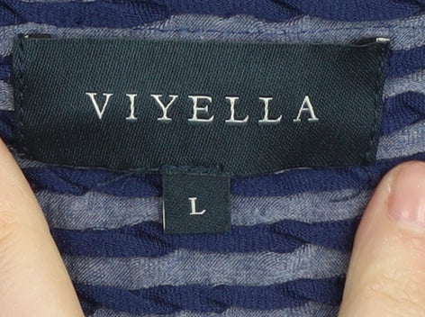 Viyella Women's Blue Striped Jumper Size L
