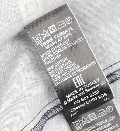 Marks & Spencer Women's Blue Midi Pleated Skirt Size 16