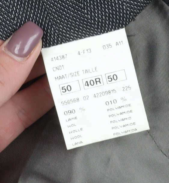 Van Gils Men's Grey Striped Blazer 40R Single-Breasted