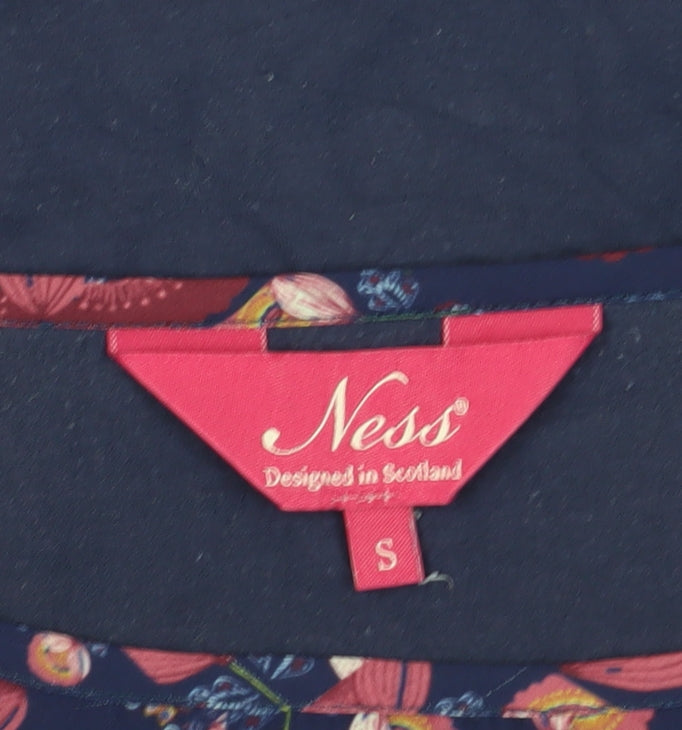 Ness Women's Blue Floral T-Shirt - Size S